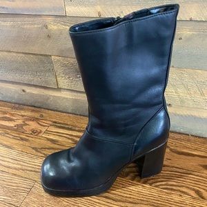 Black Steve Madden platform midi boots. Size 8.5 woman. Never worn!